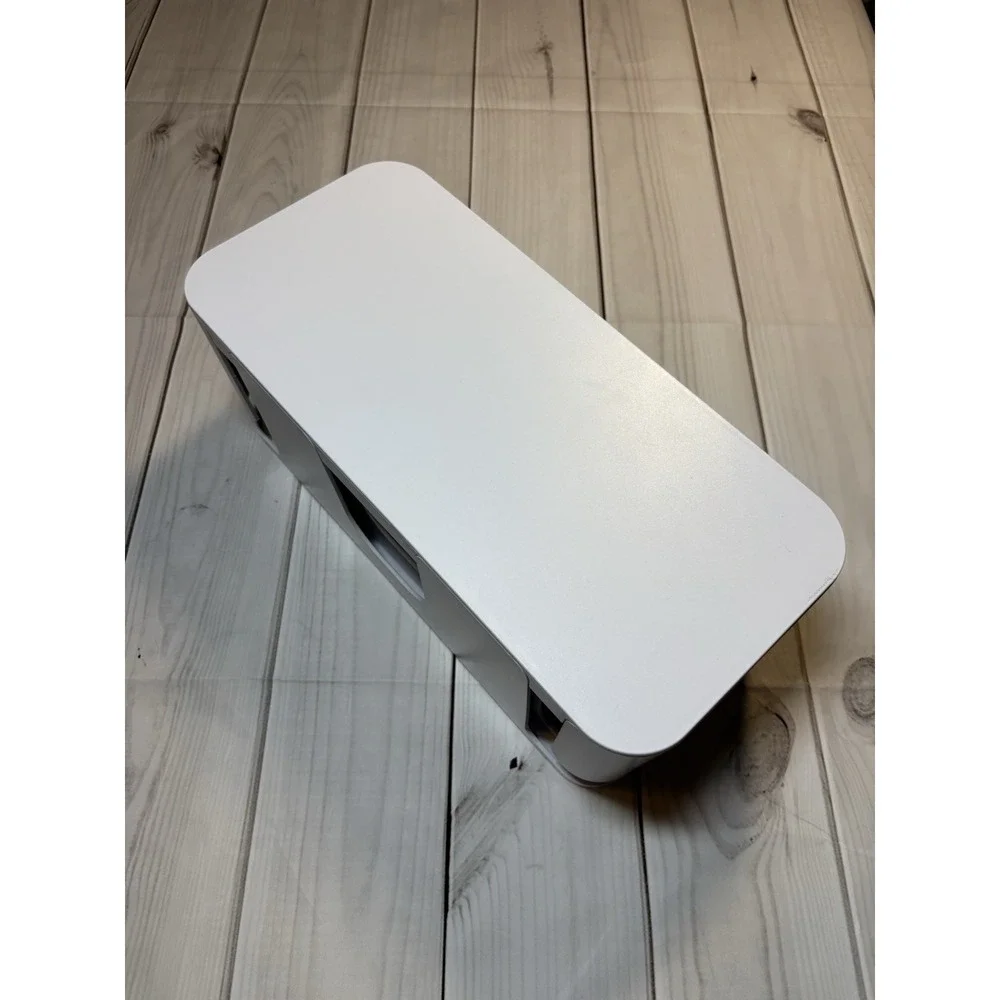 Cable Management Boxes Organizer White Two Pack Stacking Lid Top